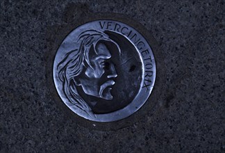 Gallic warrior Vercingetorix on plaque