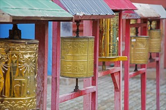 Copper prayer wheels at the Gandan
