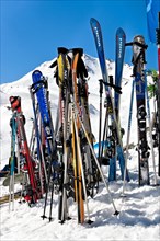 Skis stuck in the snow
