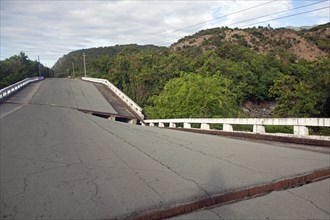Broken bridge on the coastal road between Santiago de Cuba and the Sierra Maestra