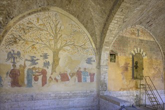 Water reservoir with 13th century fresco called Fonti dell'Abbondanza