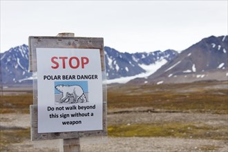 Polar bear warning sign at Svalbard