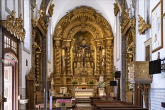 Interior and altar of the church Igreja de Sao Sebastiao