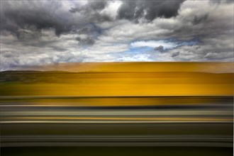 Long exposure from a moving bus on the A 14 motorway