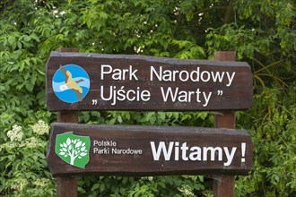Sign of the Uj? cie Warty National Park