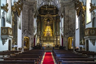 Interior of the baroque church Igreja dos Santos Passos
