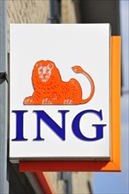 Signboard with logo of ING bank