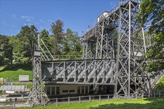 Hydraulic boat lift no. 3 on the old Canal du Centre at Strepy-Bracquegnies near La Louviere
