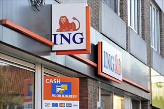 Signboard with logo of ING bank