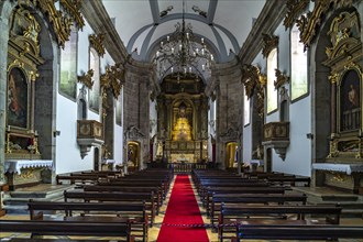 Interior of the baroque church Igreja dos Santos Passos