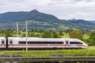 ICE of Deutsche Bahn AG underway on the new Wendlingen to Ulm line