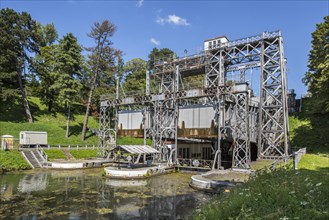 Hydraulic boat lift no. 3 on the old Canal du Centre at Strepy-Bracquegnies near La Louviere