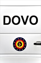 Symbol of Bomb disposal service DOVO on van