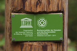 Unesco sign in the Mueritz National Park