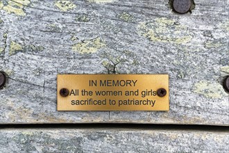 Memorial plaque for the victims of patriarchy