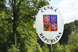 Border sign to the Czech Republic