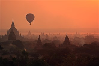 Balloon over Bagan in Dawn