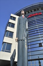 Sculpture The Long Banker in front of the Deka Bank at Kirchberg