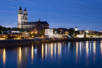 Magdeburg Cathedral after sunset