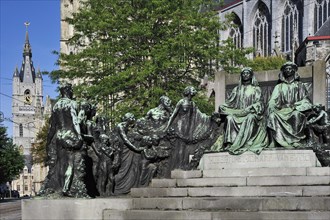 Monument in honour of the Van Eyck brothers in Ghent