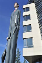 Sculpture The Long Banker in front of the Deka Bank at Kirchberg