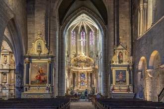 Interior of the Saint-Sauveur Basilica in Dinan