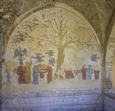 Water reservoir with 13th century fresco called Fonti dell'Abbondanza