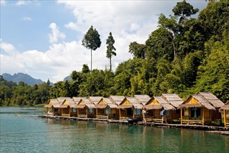 Raft Huts on Jungle Lake
