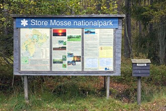 Information board of the Store Mosse Nationalpark