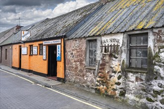 Regional fish specialities shop next to old fish smokehouse