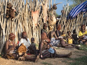 Villagers from the Hamar tribe
