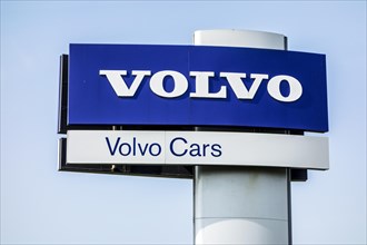 Signboard of the Volvo Cars assembly plant at the Ghent seaport