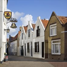 Traditional houses in street at Brouwershaven