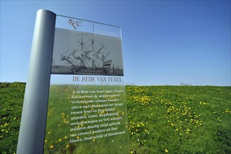 Information panel on dyke along the village Oudeschild