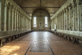 Refectory of the former Mont Saint-Michel Abbey