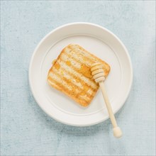 Plate with toast honey
