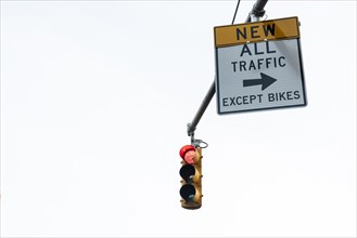 Traffic light signage closeup