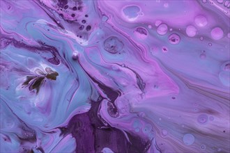 Violet fluid acrylic pour painting