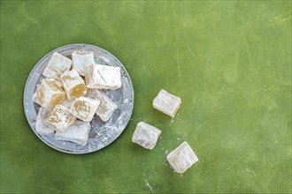 Sweet turkish delight plate table