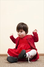 Front view child with down syndrome