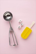 Ice cream stick with ice cream scoop