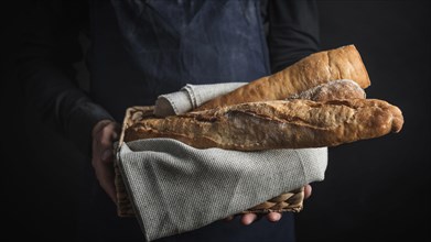Medium shot person holding bread