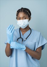 Medium shot health worker with mask