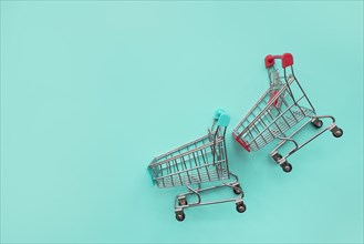 Pair shopping cart miniatures
