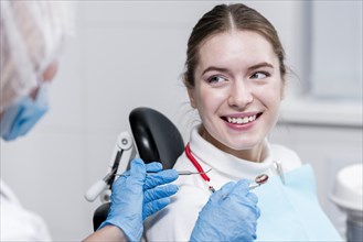 Portrait young woman dentist
