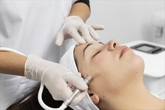 Woman having skincare treatment