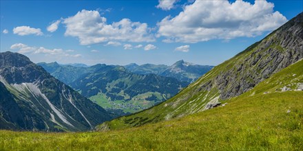 Panorama from the Fidere Pass into Kleinwalsertal