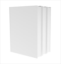 Three books mockup with blank cover isolated on a white background