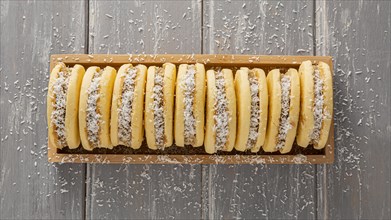 Top view delicious alfajores cookies