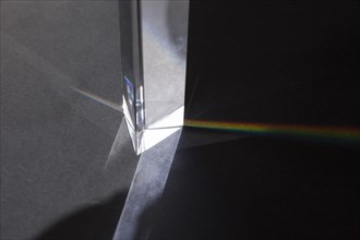 Transparent prism with rainbow